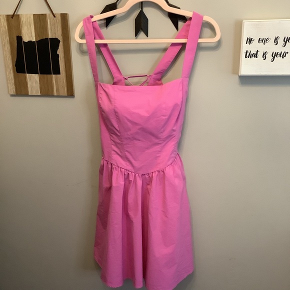 Free People Dresses & Skirts - Free People Pink Sundress with Square Neck and Thick Straps